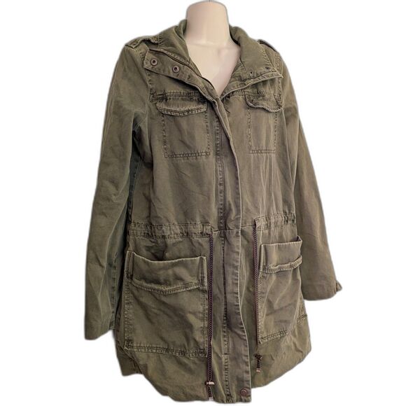 Zara Jackets & Blazers - ZARA Trafaluc Military Jacket Women Olive Green Utility Windbreaker No Hood
